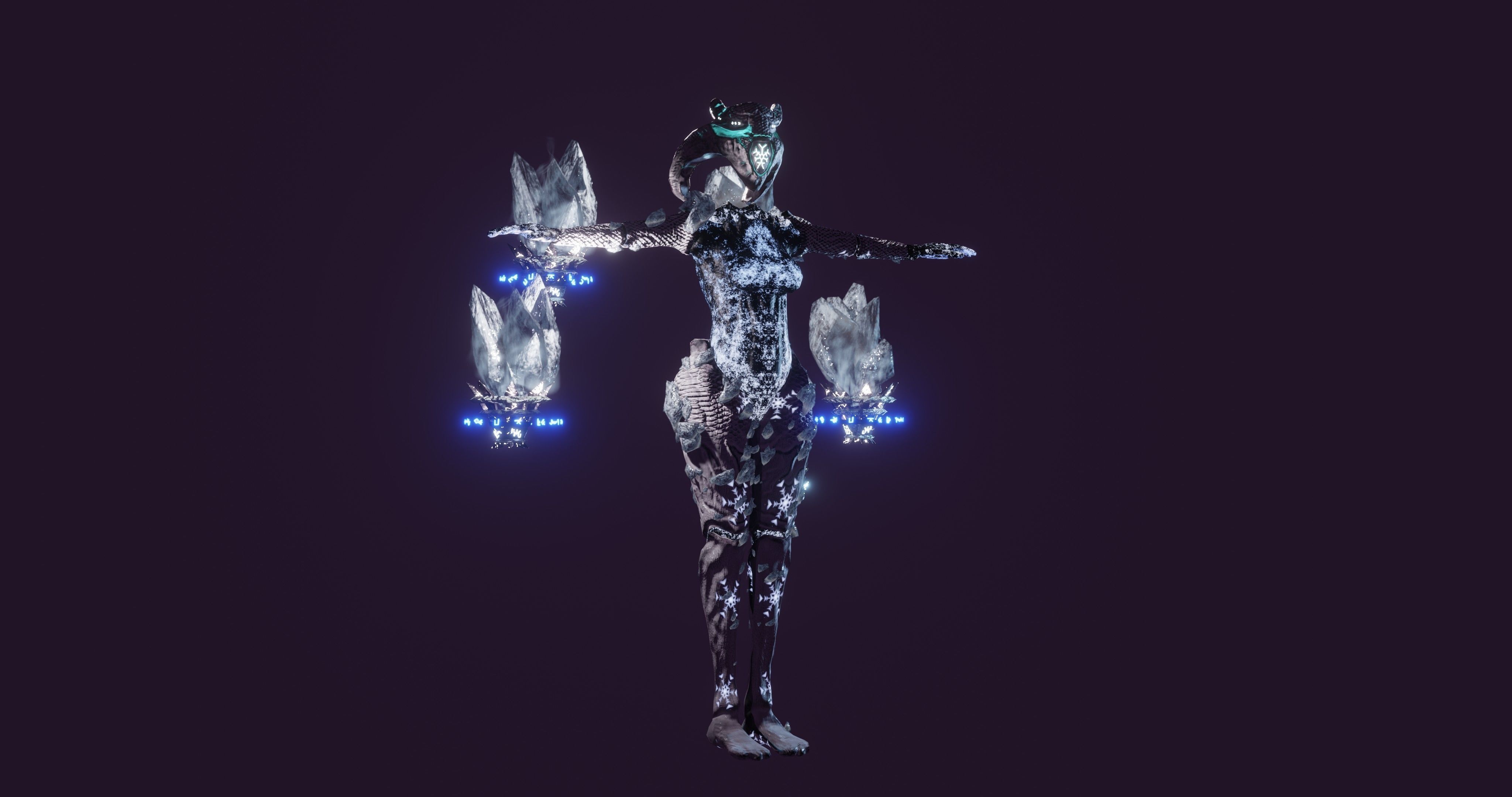 Female Elemental Sentinels Low-poly 3D model_55