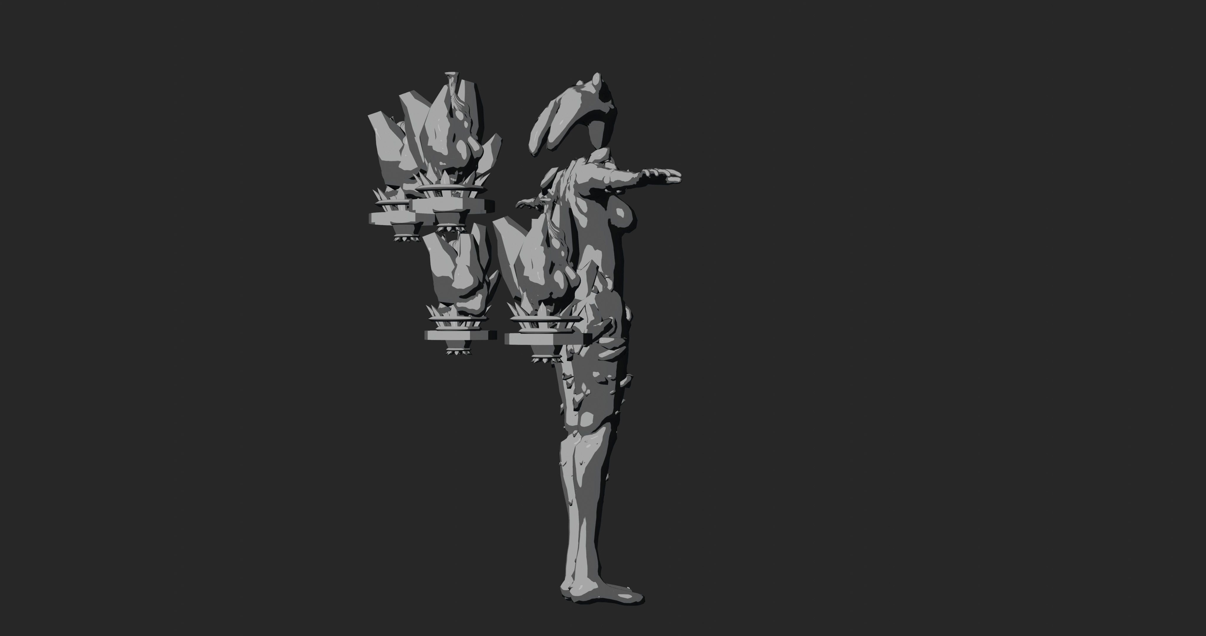 Female Elemental Sentinels Low-poly 3D model_68