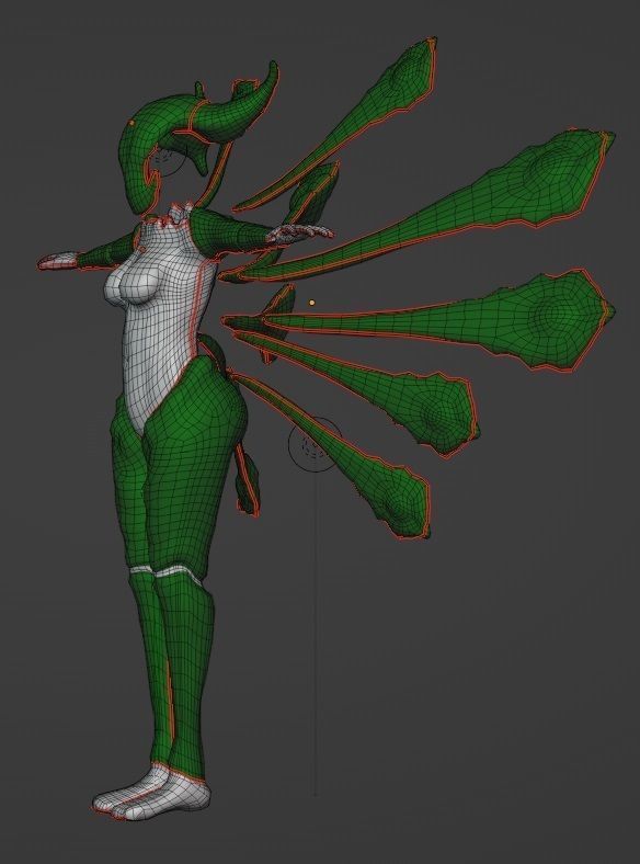 Female Elemental Sentinels Low-poly 3D model_65