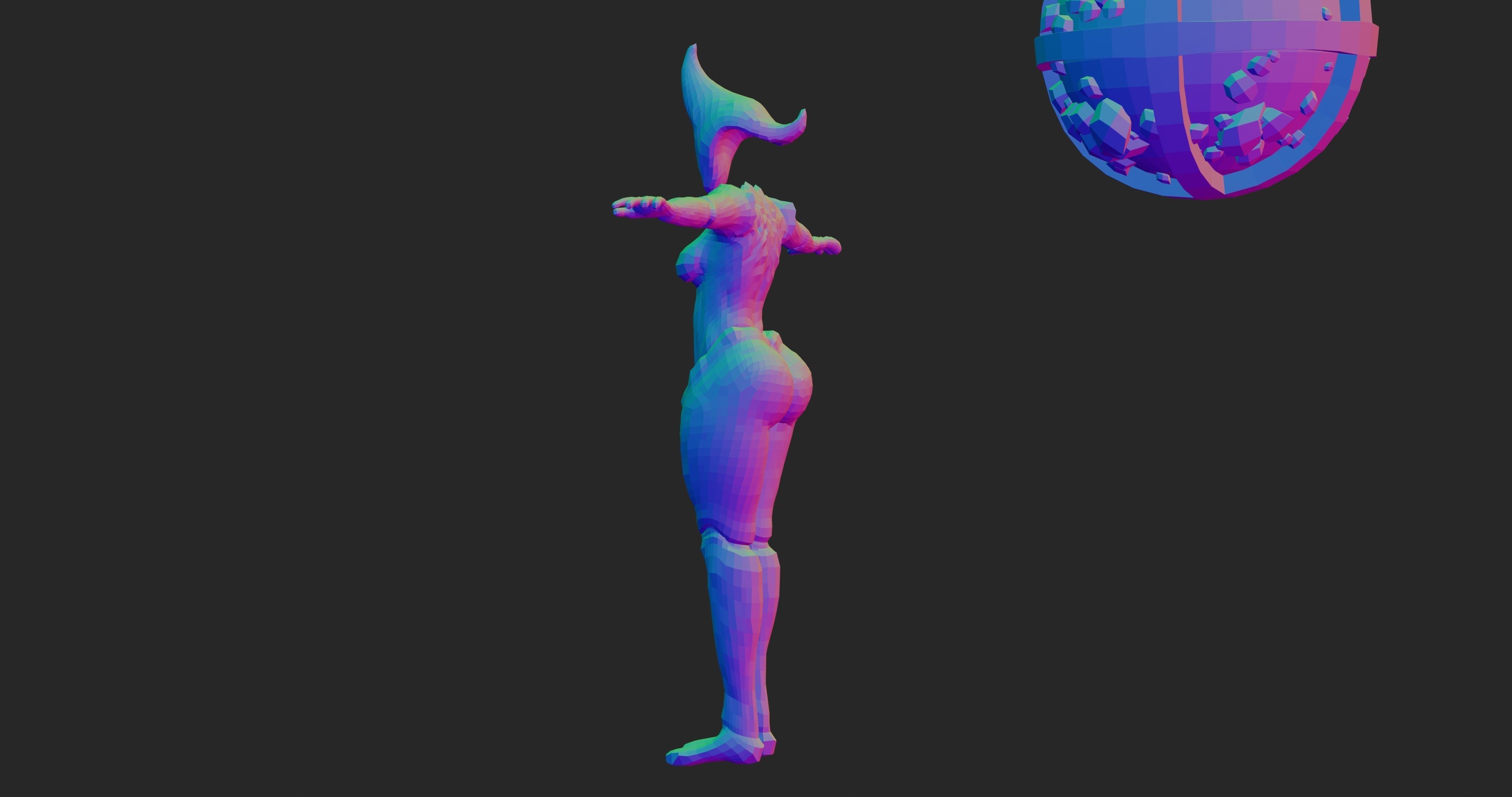 Female Elemental Sentinels Low-poly 3D model_54