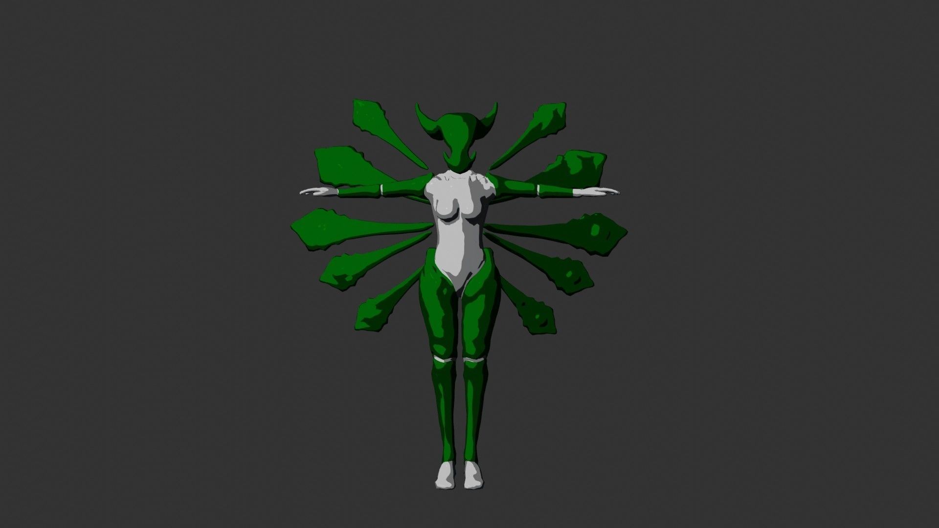 Female Elemental Sentinels Low-poly 3D model_66