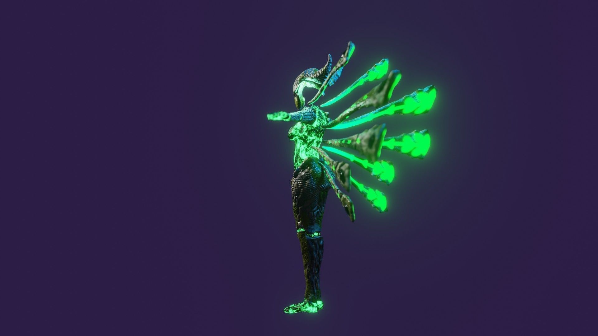 Female Elemental Sentinels Low-poly 3D model_34