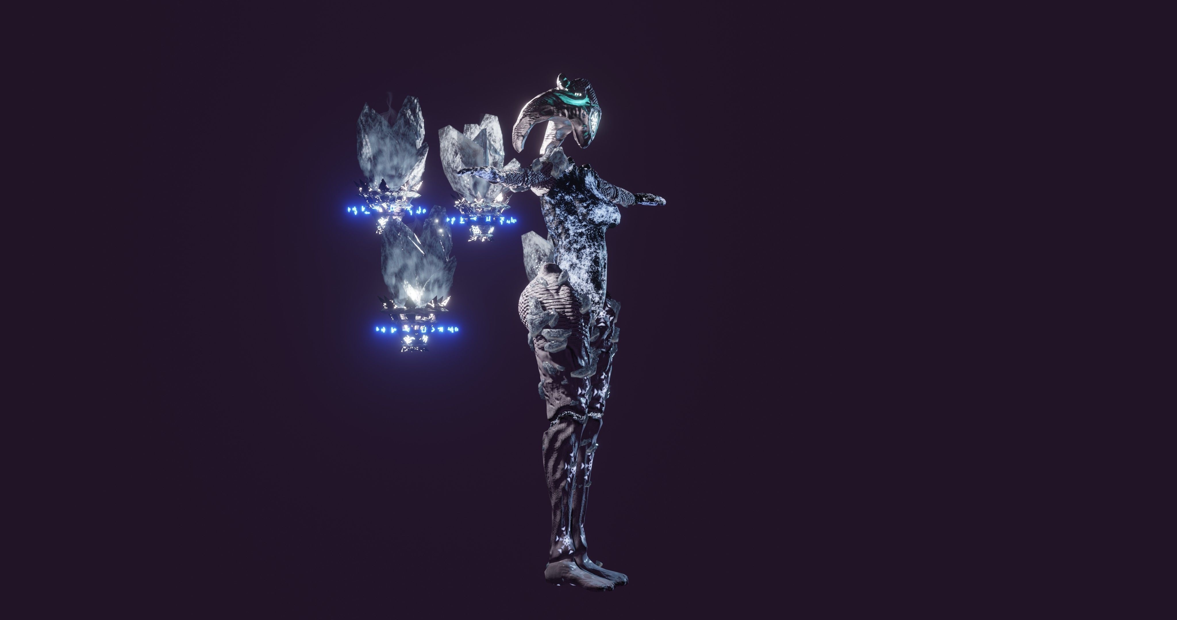Female Elemental Sentinels Low-poly 3D model_22