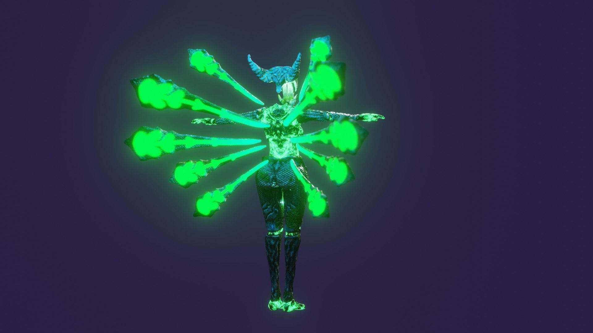 Female Elemental Sentinels Low-poly 3D model_31