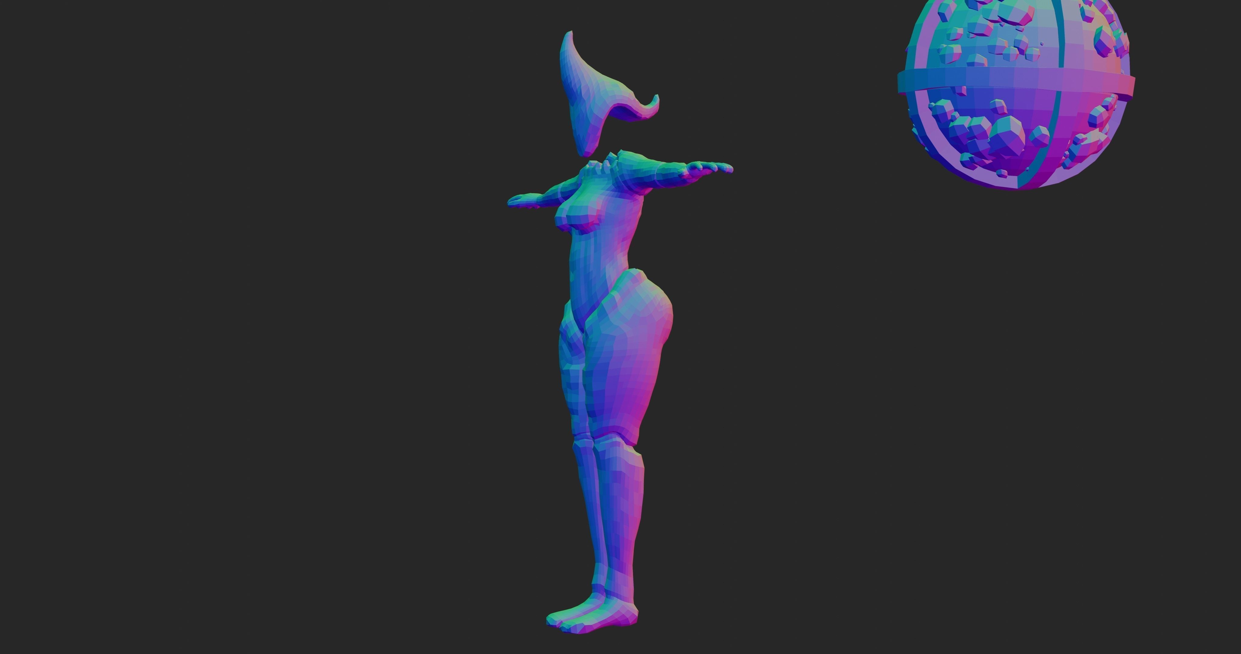 Female Elemental Sentinels Low-poly 3D model_23