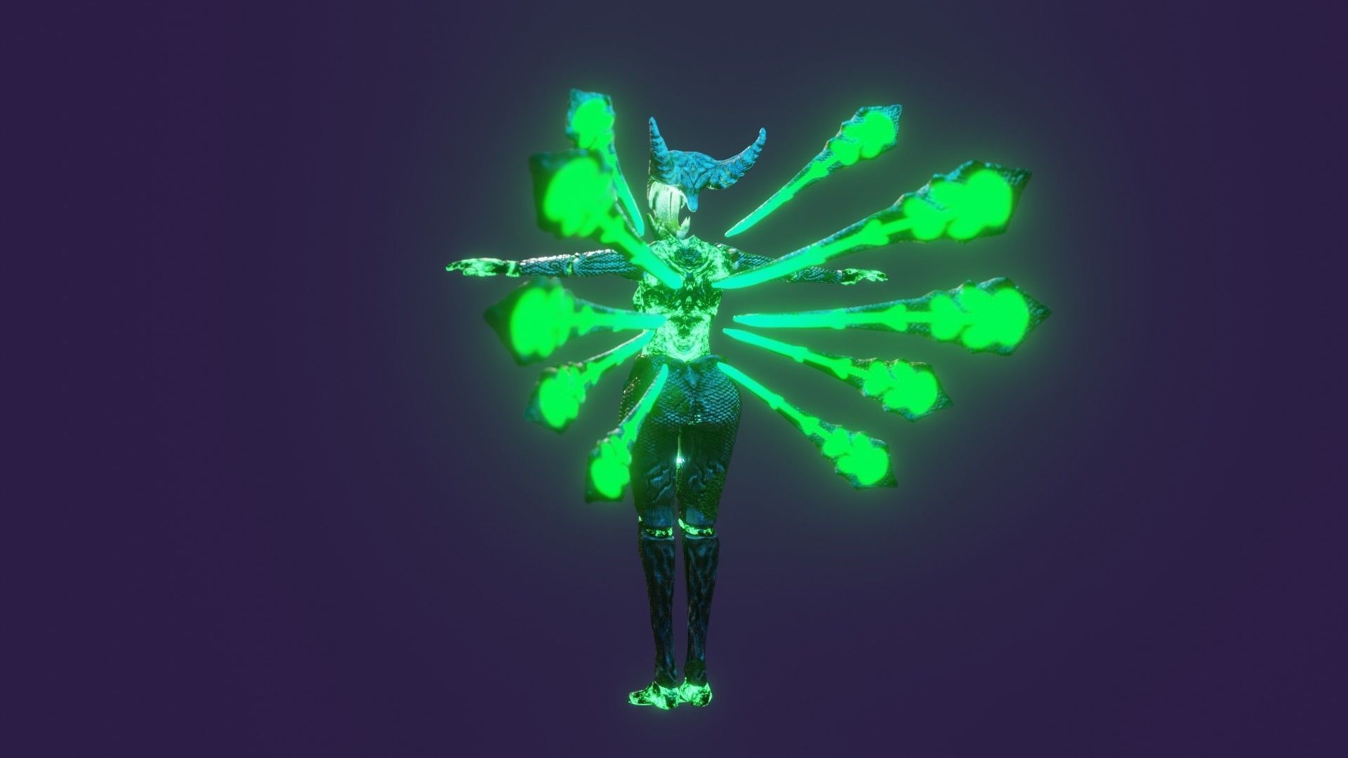Female Elemental Sentinels Low-poly 3D model_42