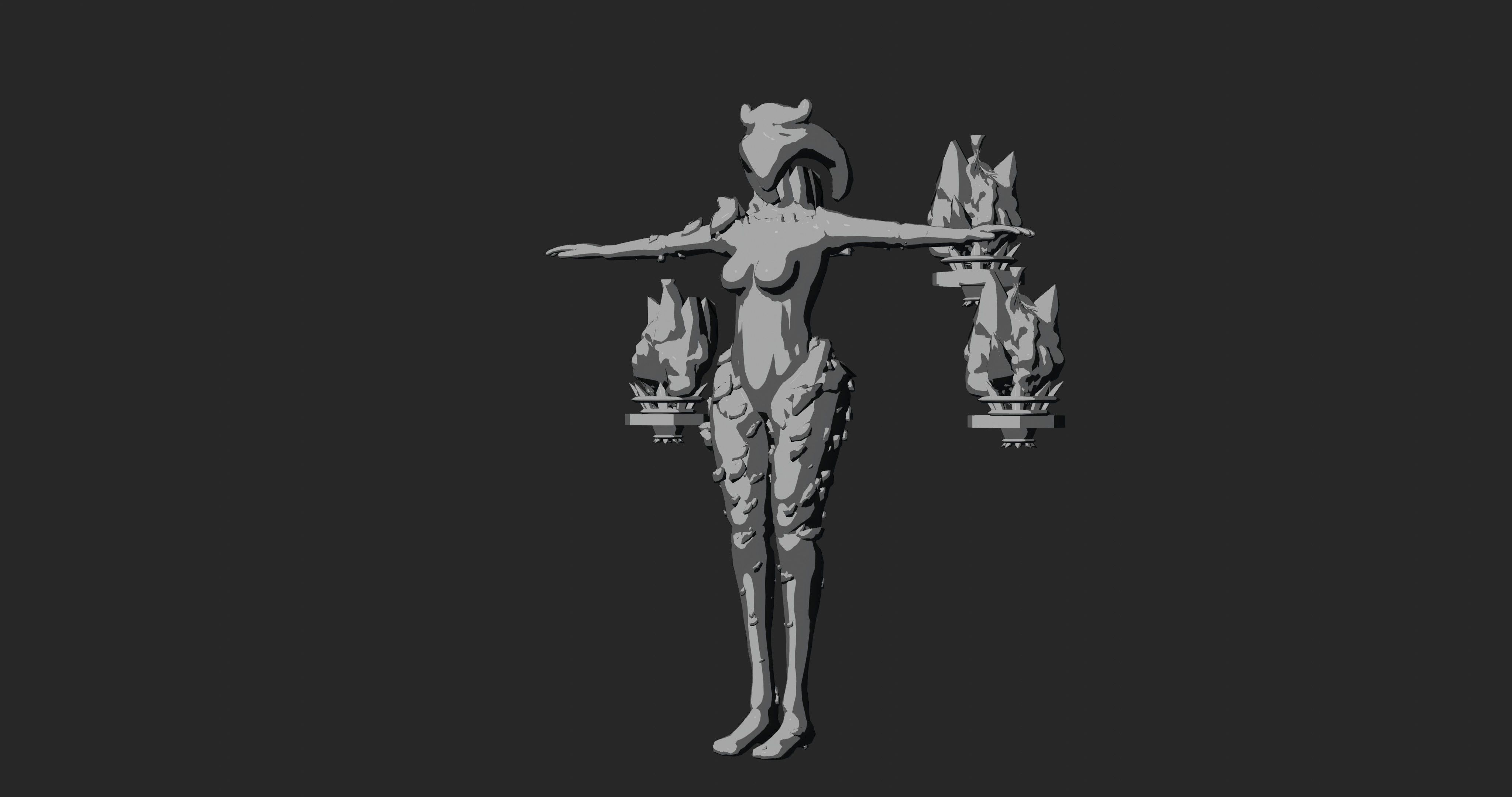 Female Elemental Sentinels Low-poly 3D model_20