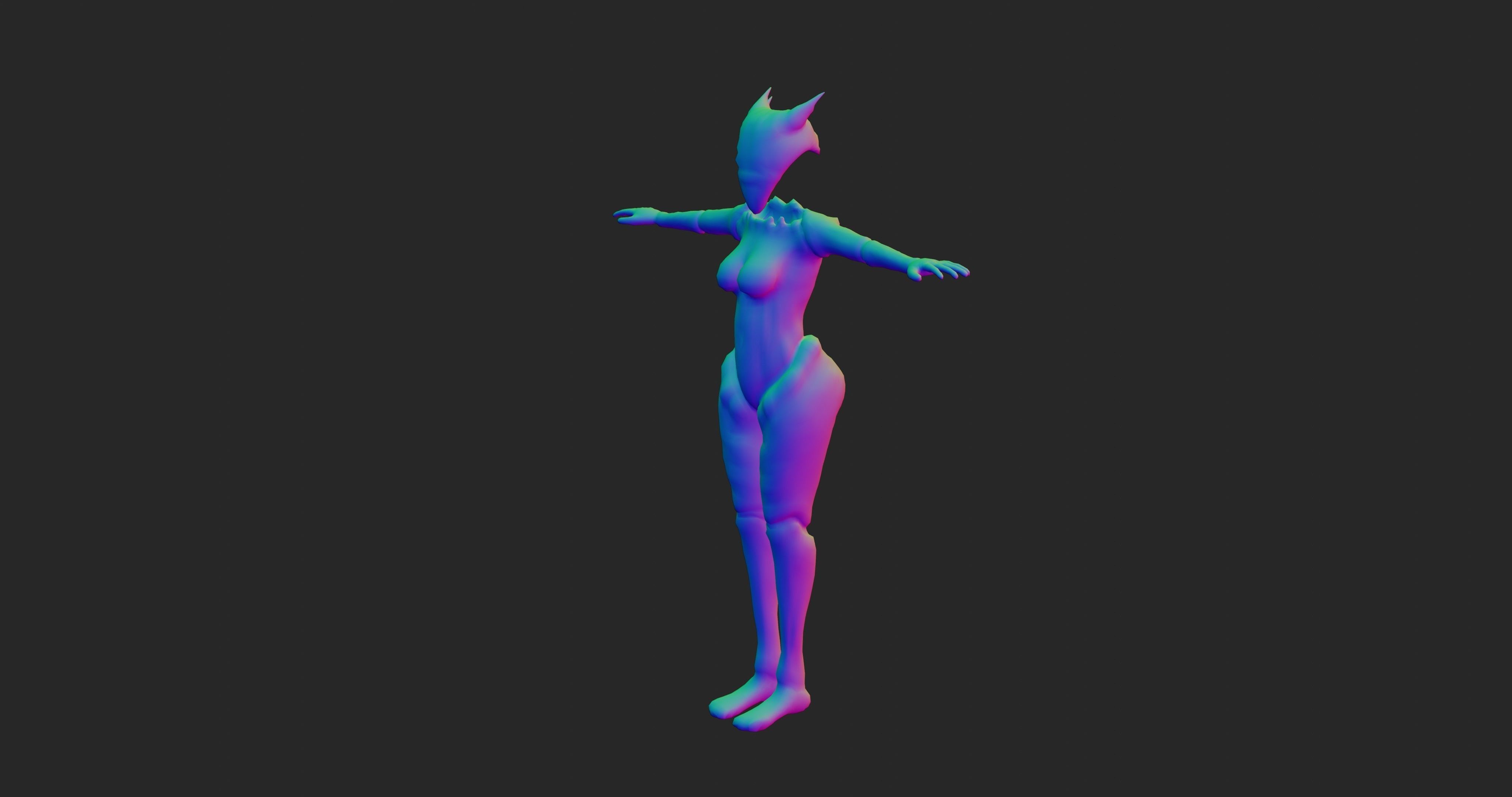 Female Elemental Sentinels Low-poly 3D model_27