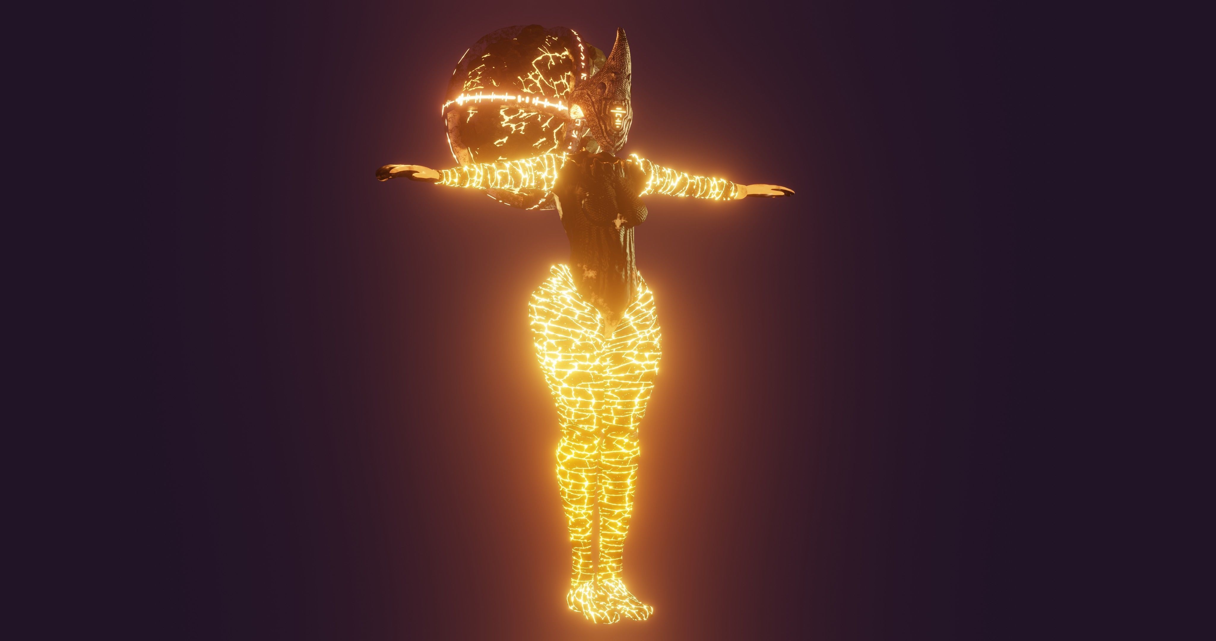 Female Elemental Sentinels Low-poly 3D model_28