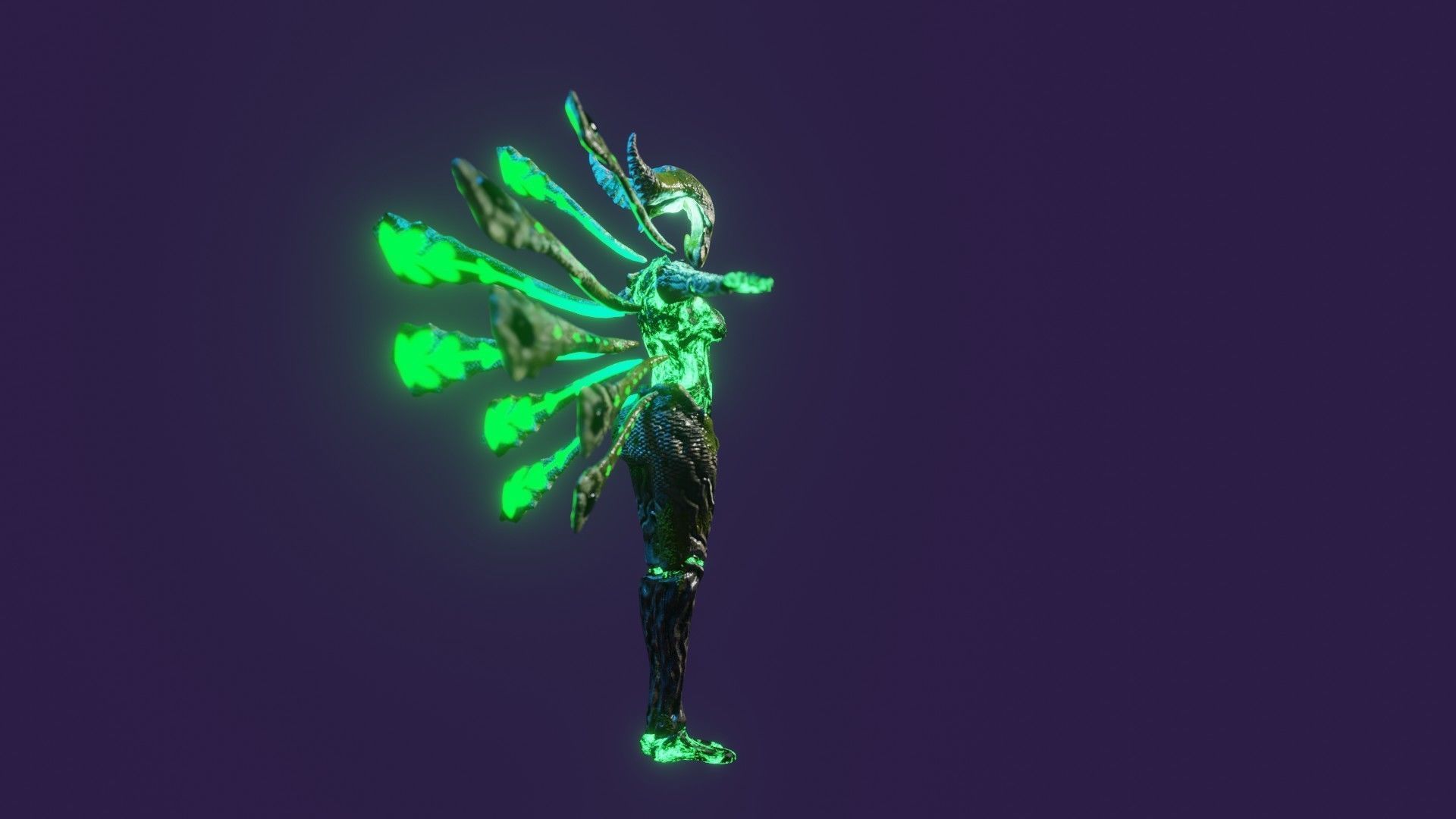 Female Elemental Sentinels Low-poly 3D model_63