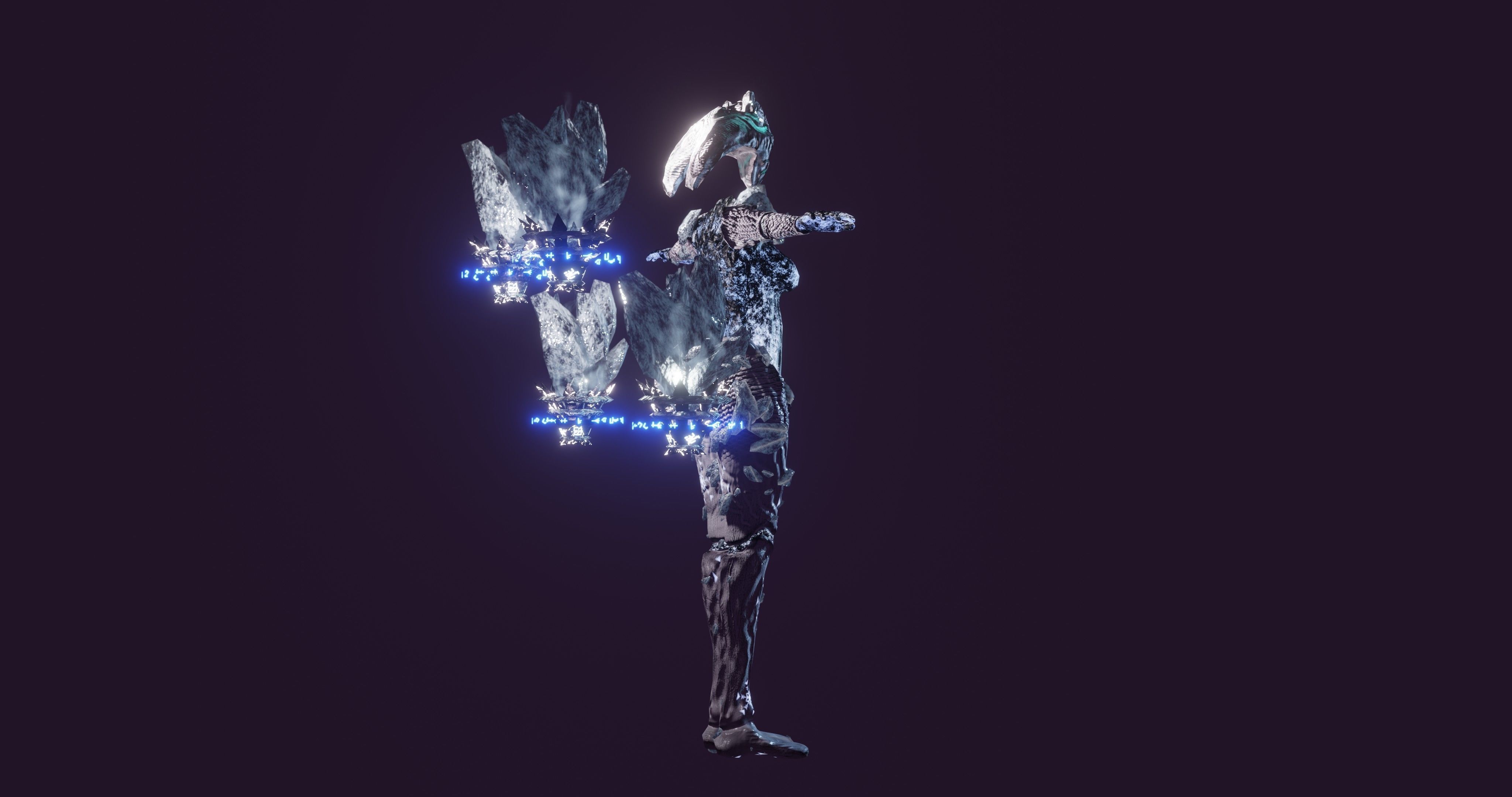 Female Elemental Sentinels Low-poly 3D model_18