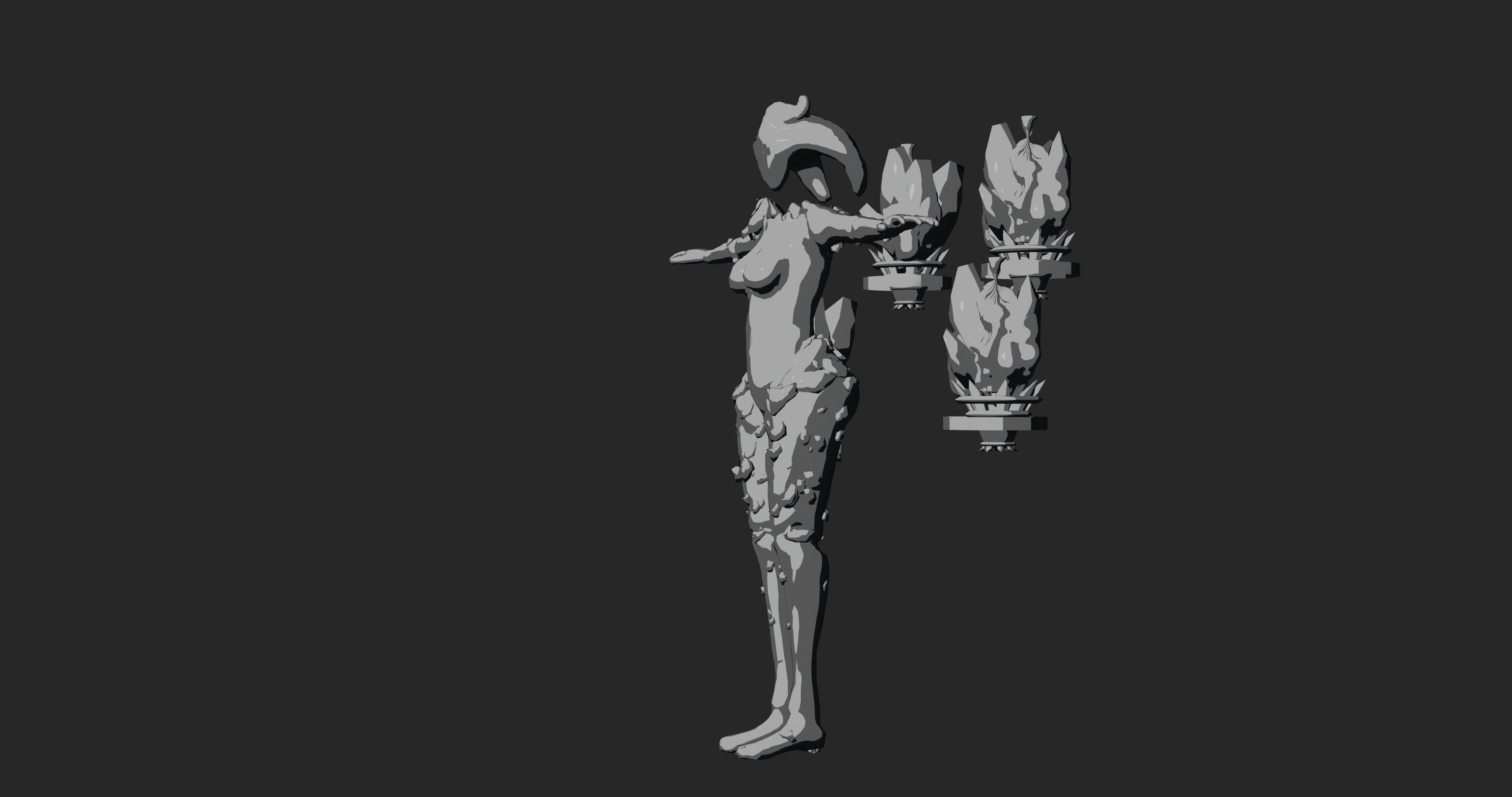 Female Elemental Sentinels Low-poly 3D model_12