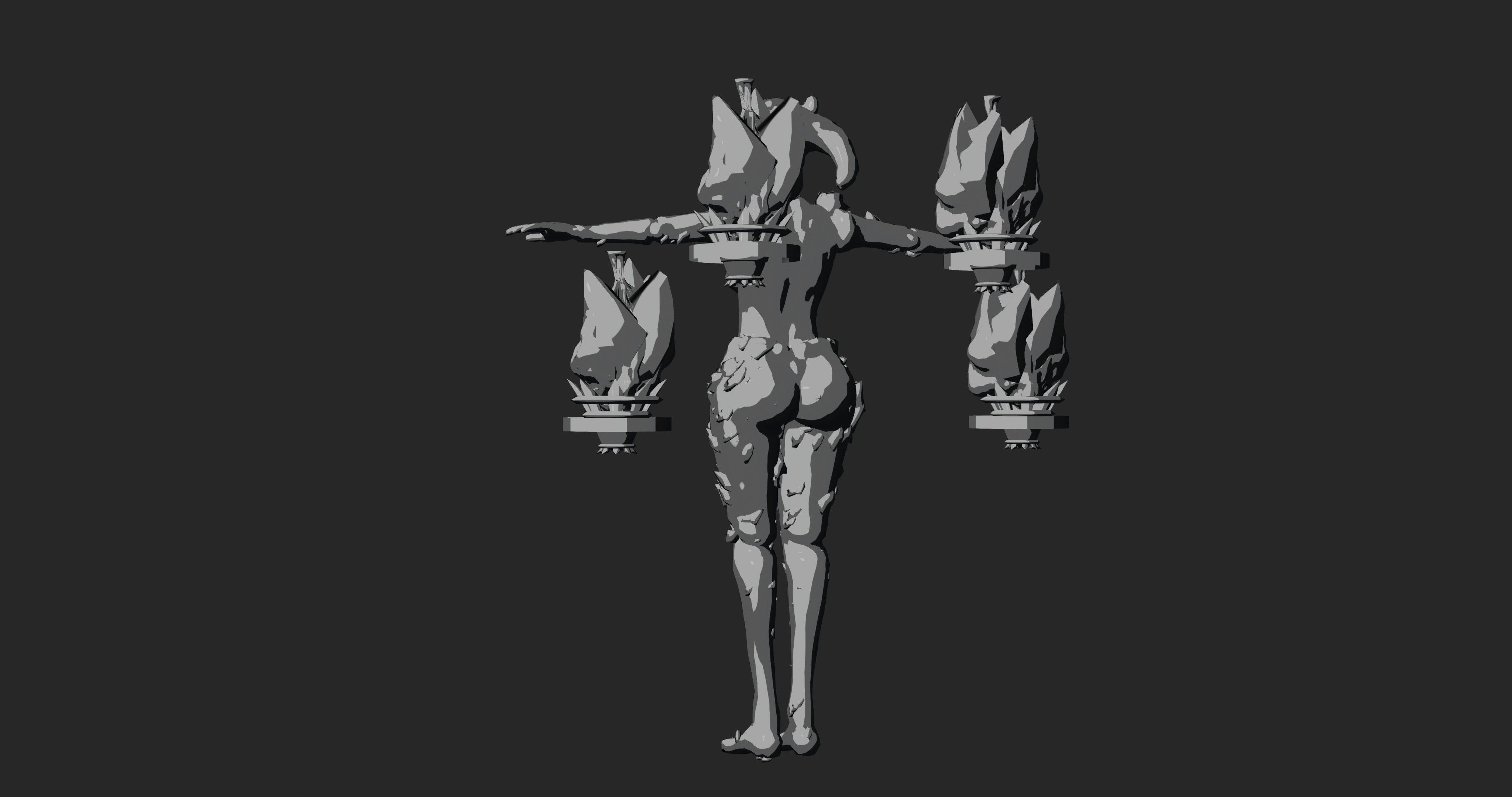 Female Elemental Sentinels Low-poly 3D model_61