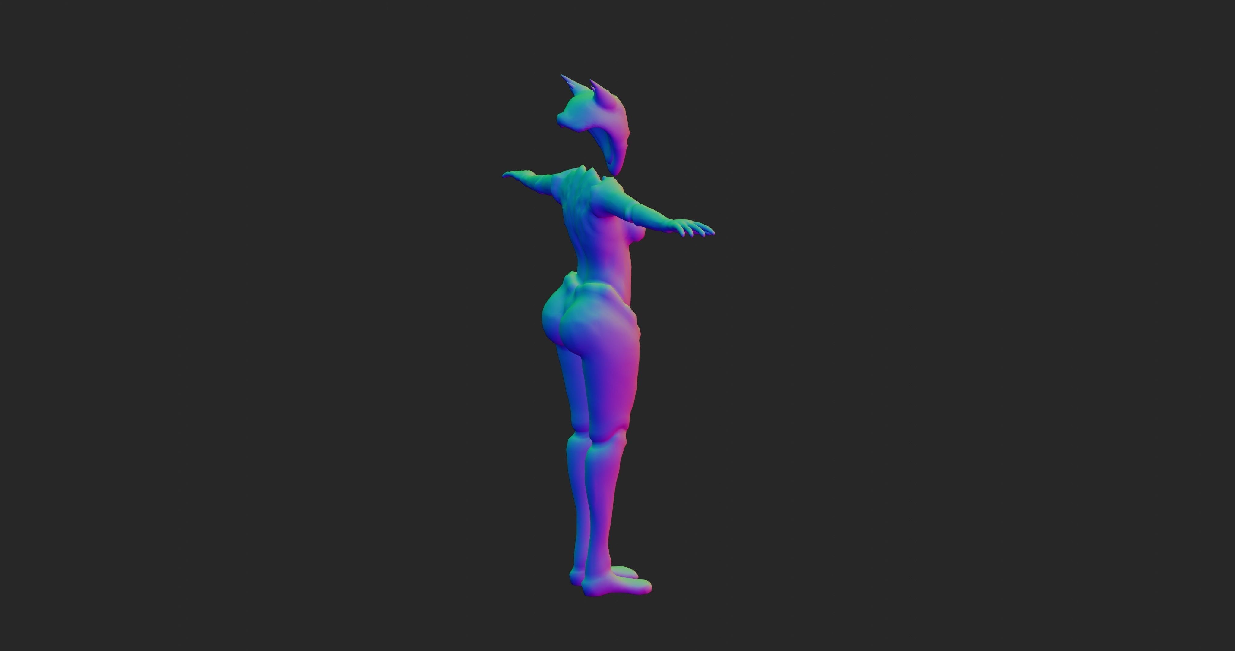 Female Elemental Sentinels Low-poly 3D model_9