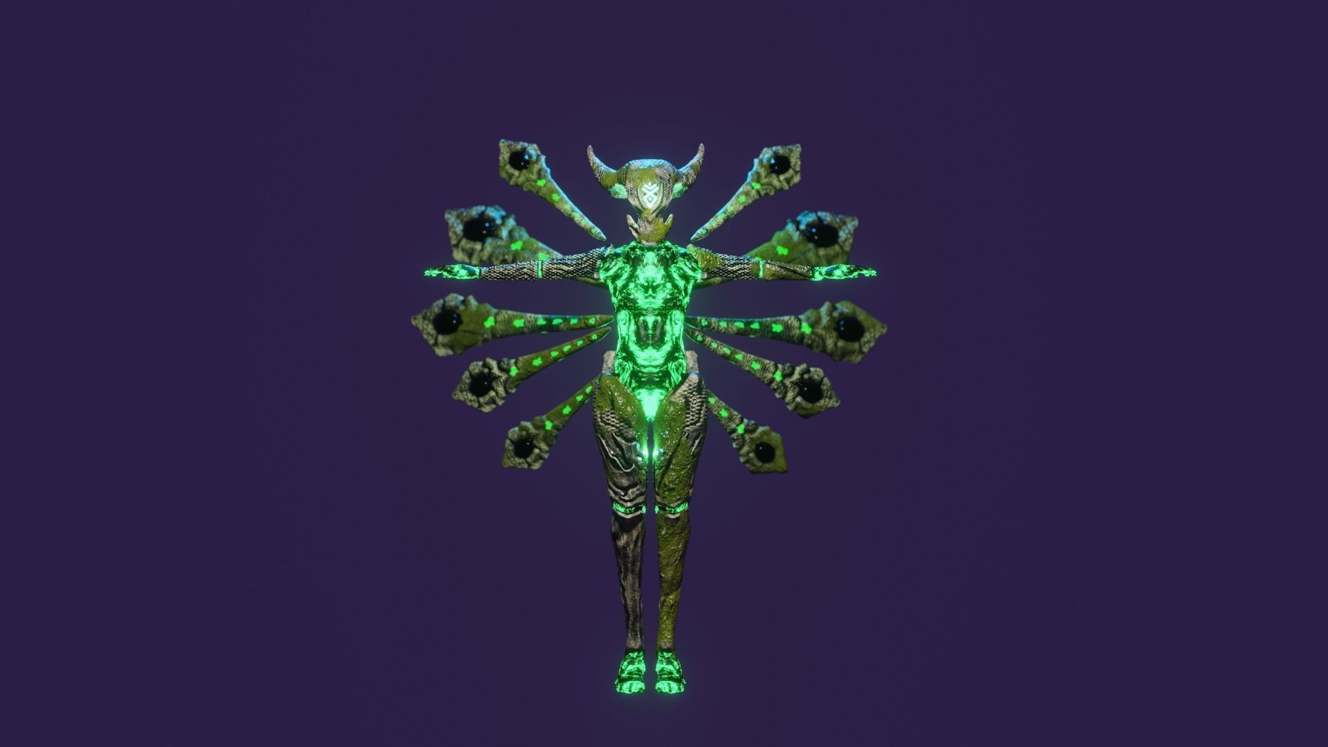 Female Elemental Sentinels Low-poly 3D model_29
