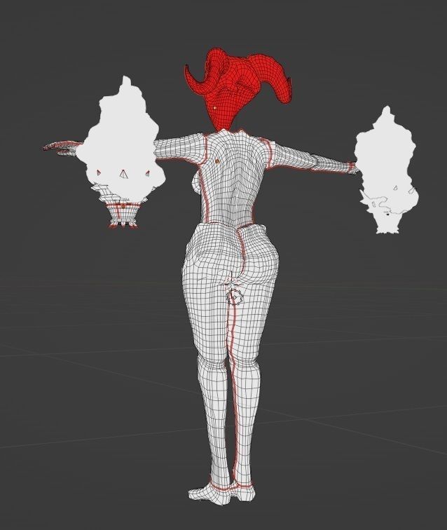 Female Elemental Sentinels Low-poly 3D model_10