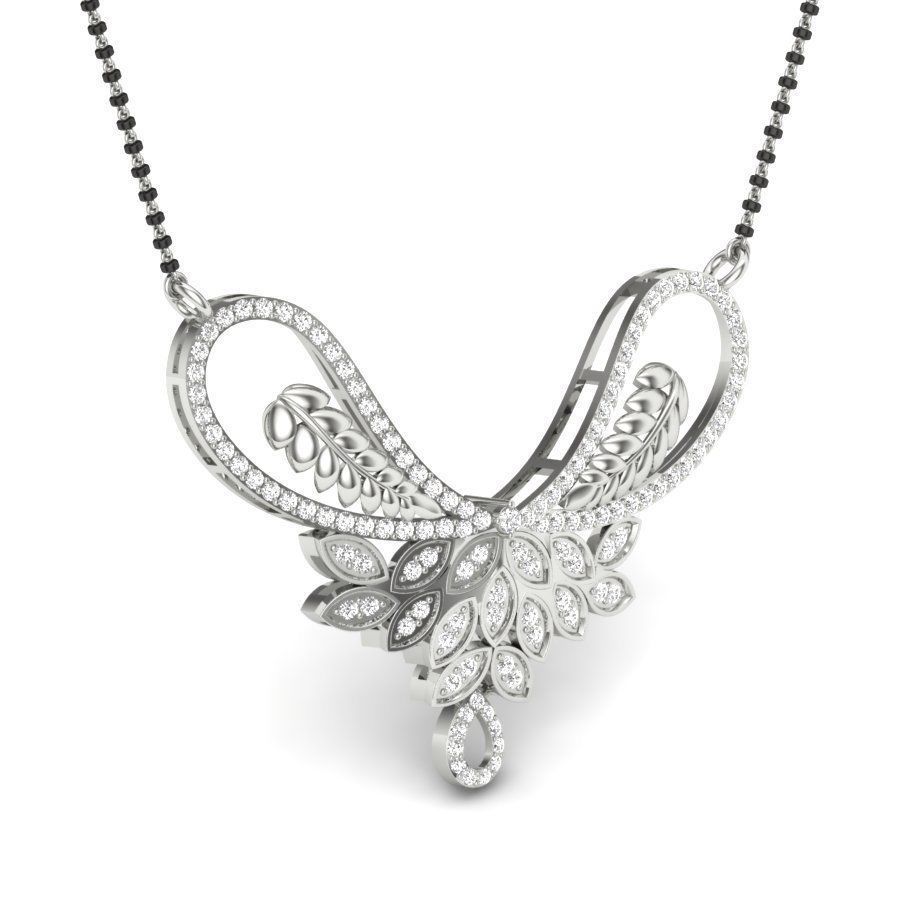 necklace dhivya diamond pendant gold 3D print model_4