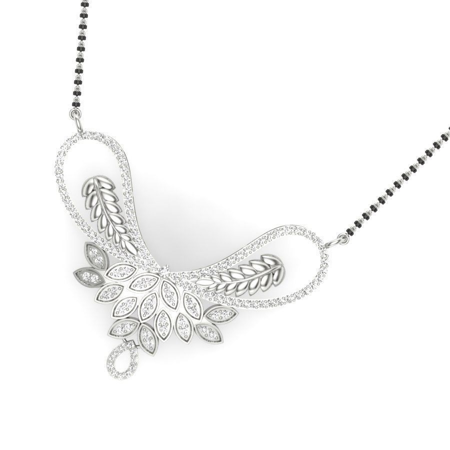 necklace dhivya diamond pendant gold 3D print model_6