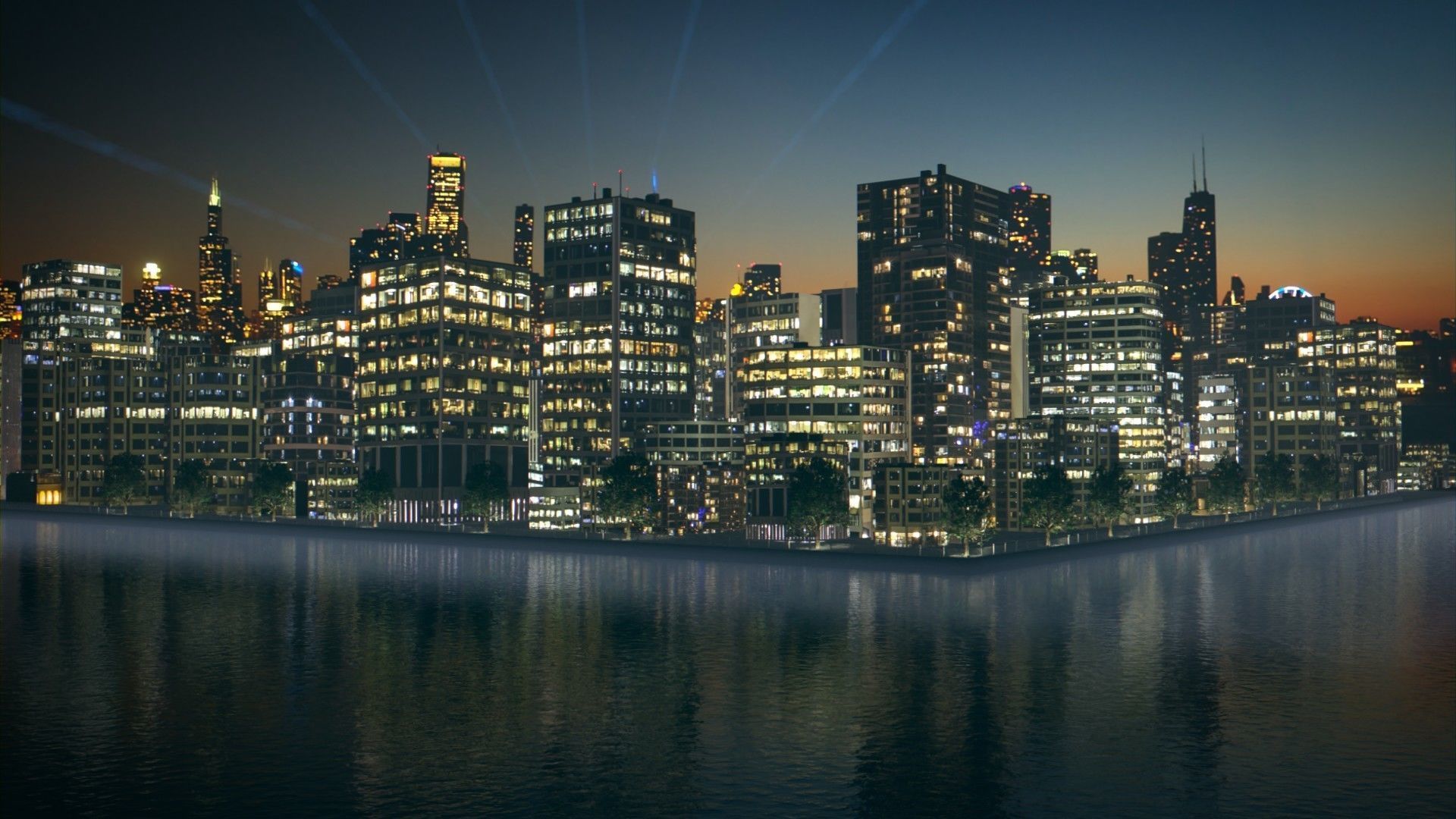 Night City Low-poly 3D model_1