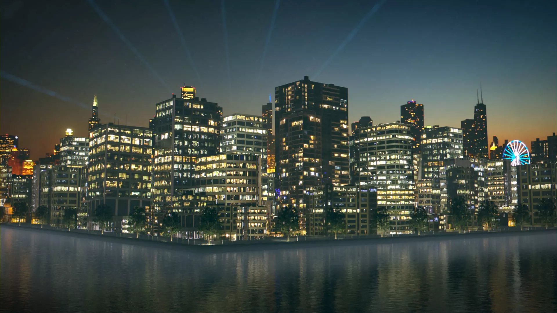 Night City Low-poly 3D model_0