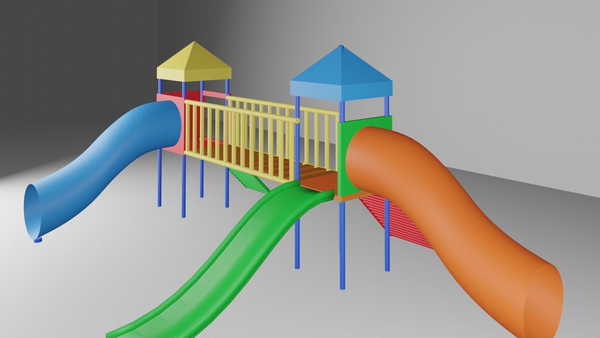 Playground Low Poly structure 3D model_3