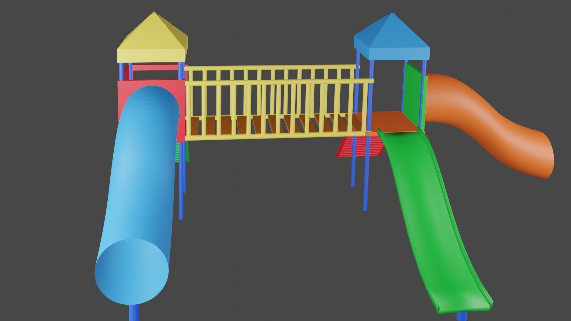Playground Low Poly structure 3D model_5
