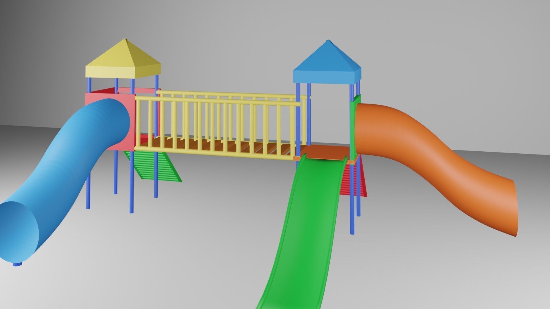 Playground Low Poly structure 3D model_2
