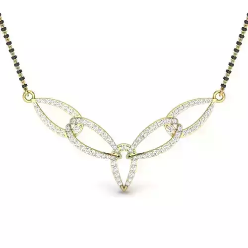 NACKLESS 3D model diamond pendant with diamonds on gold chain