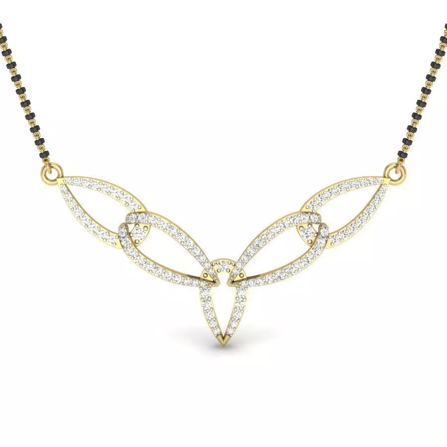 NACKLESS 3D model diamond pendant with diamonds on gold chain 3D print model