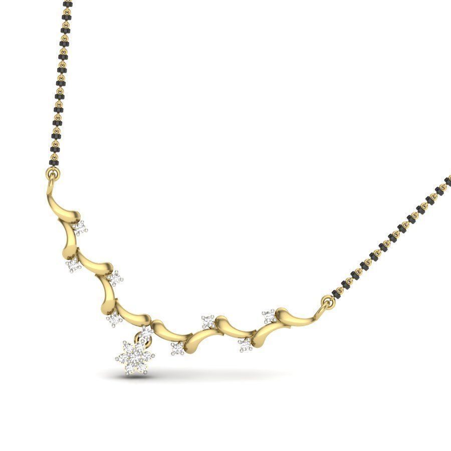 NECKLACE with diamonds and gold 3D print model_2