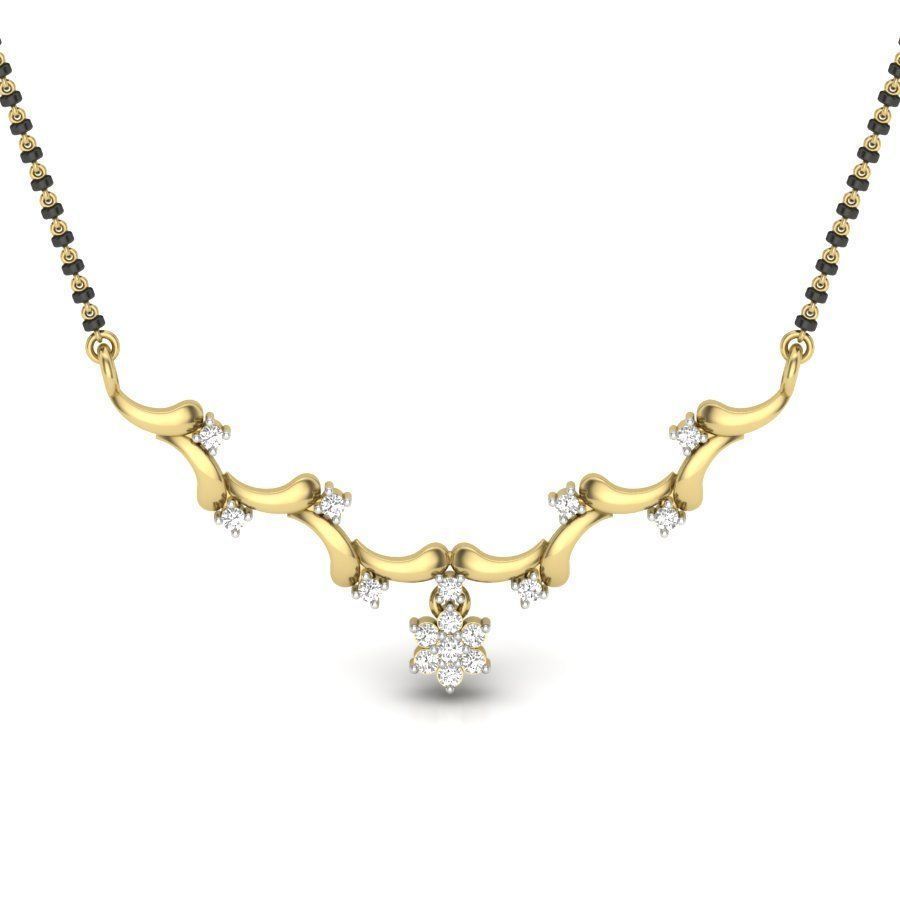 NECKLACE with diamonds and gold 3D print model_8