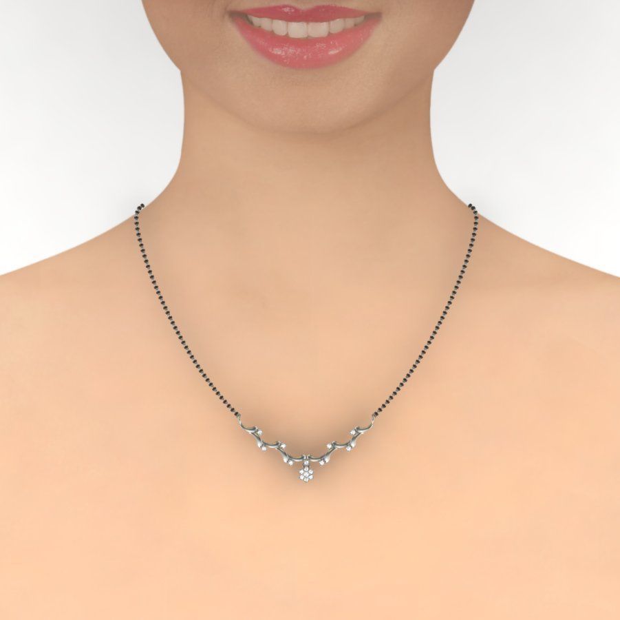 NECKLACE with diamonds and gold 3D print model_1