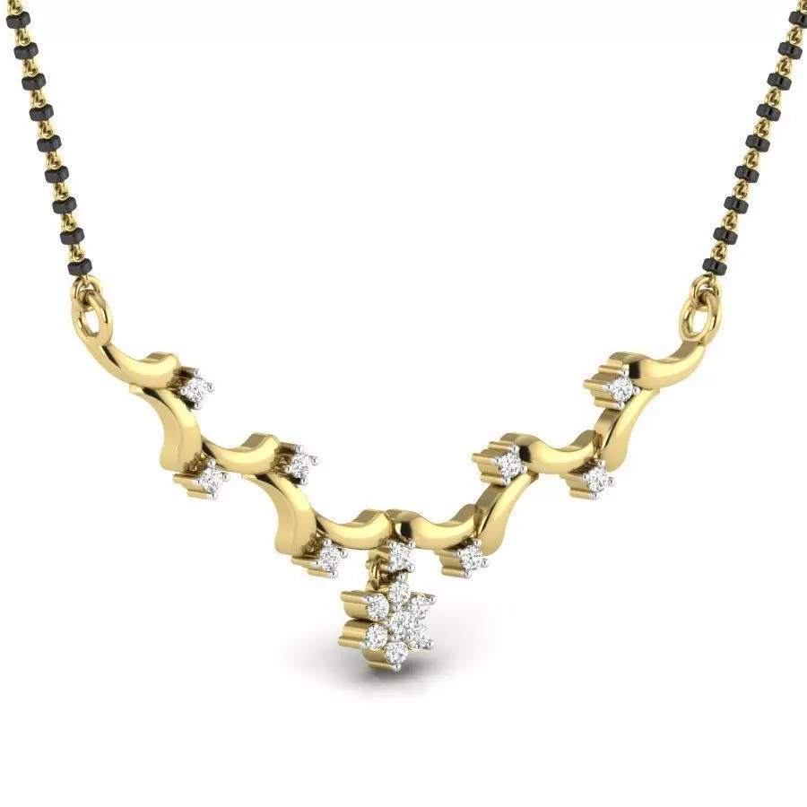 NECKLACE with diamonds and gold 3D print model_0