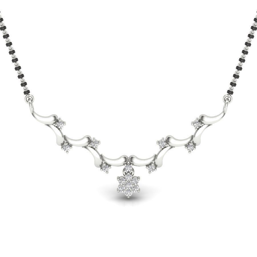 NECKLACE with diamonds and gold 3D print model_3