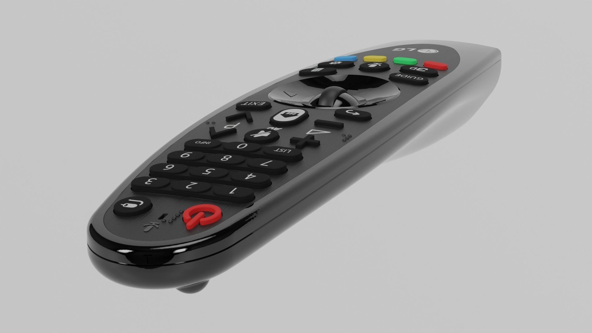 LG TV Remote 3D model_1