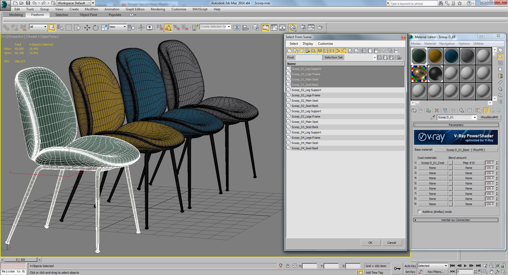 Scoop Performance Dining Chair Modway 3D model_7