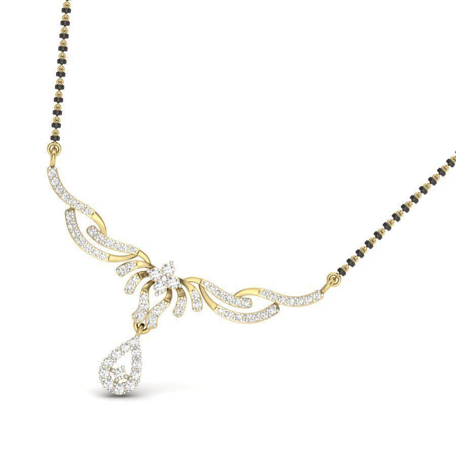 Diamond Necklace Set For Ladies 3D print model_2