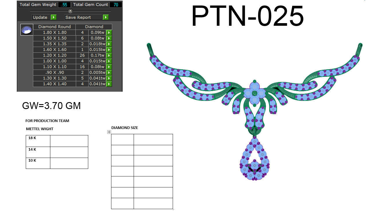 Diamond Necklace Set For Ladies 3D print model_10