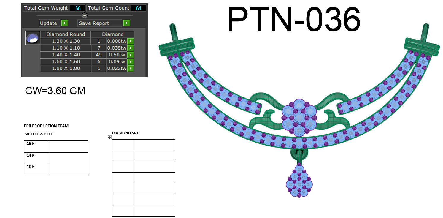 Diamond Necklace 3D print model_10