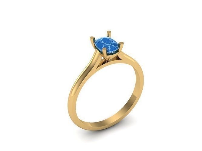 Ring10 sapphire engagement ring gold Free 3D print model