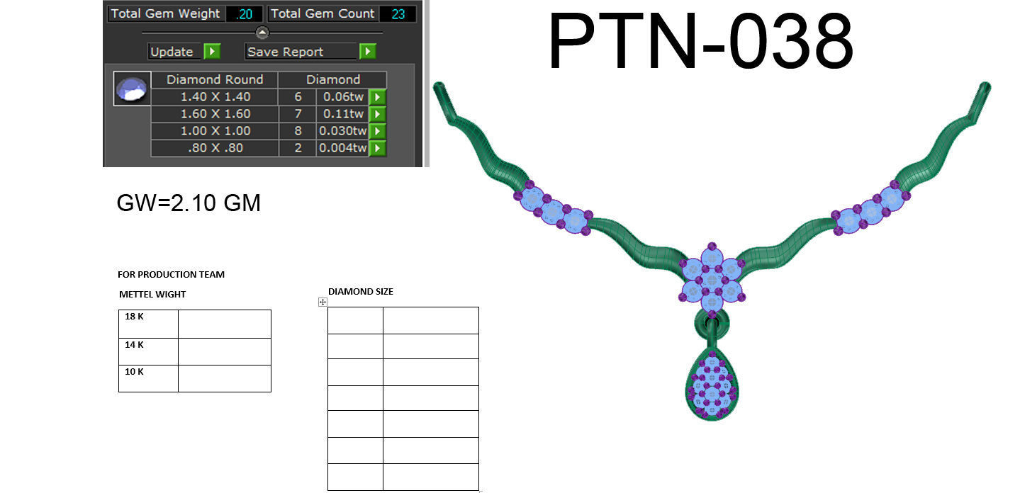 Diamond Necklace Set For Women 3D print model_10