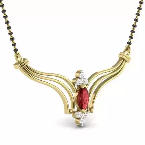 necklaces print model 3D gold necklace with ruby stone and di... 3D print model