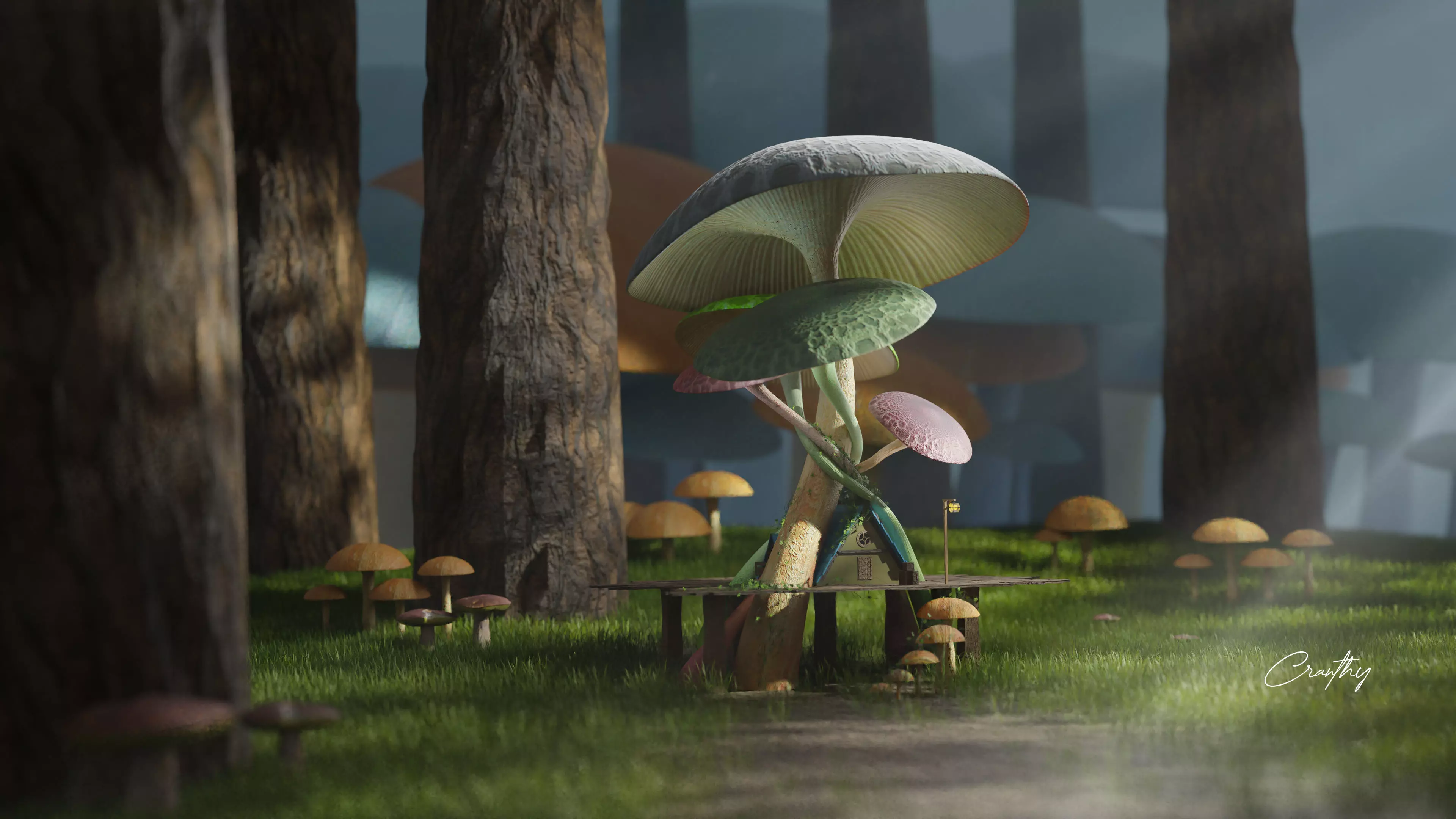 Stylized Mushroom House 3D model