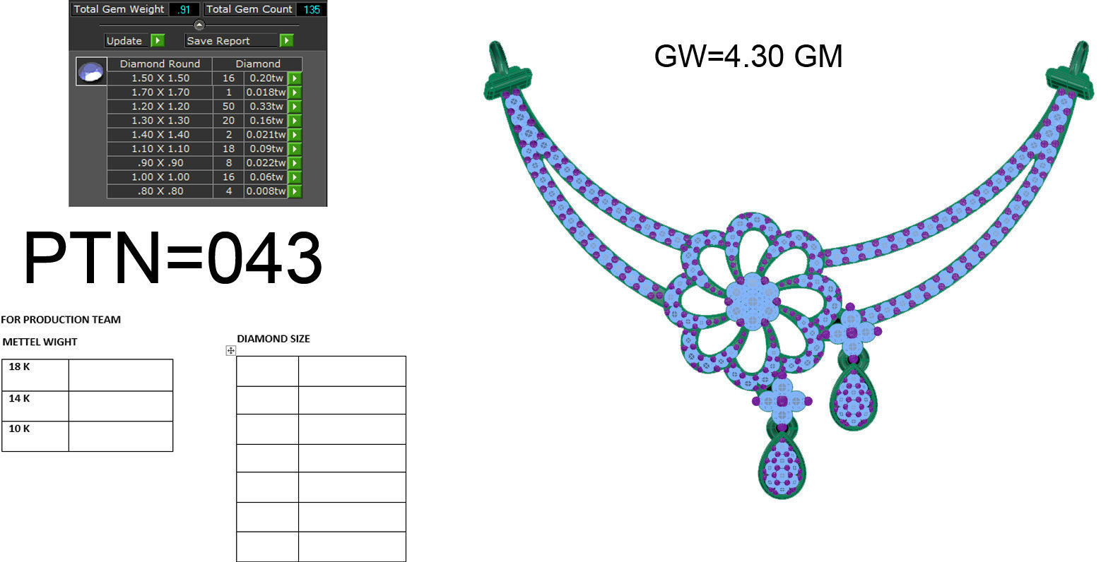 Diamond Necklace 3D print model_10