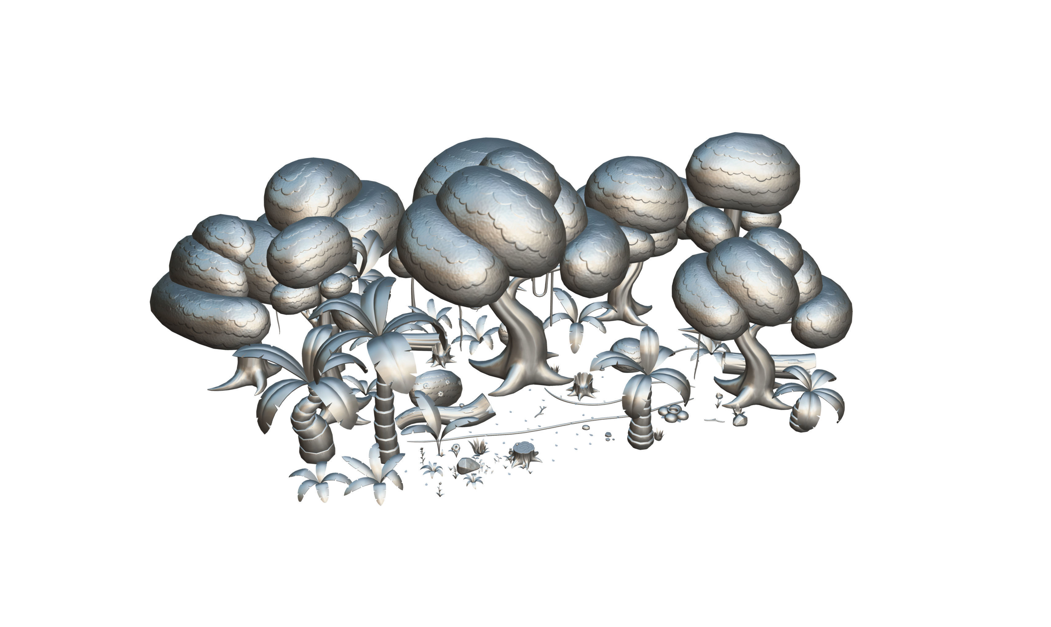 Low Poly Jungle Pack Low-poly 3D model_4