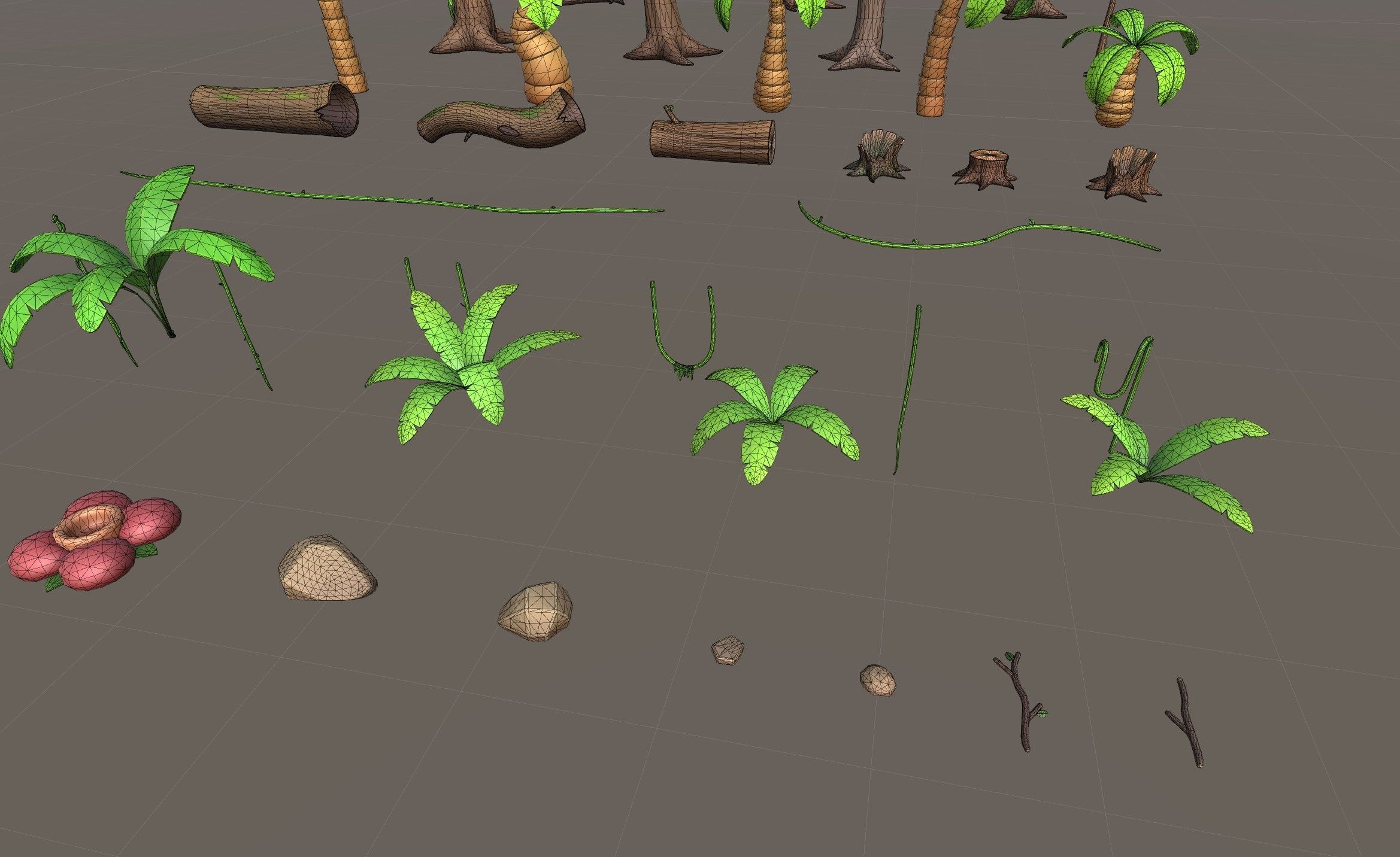 Low Poly Jungle Pack Low-poly 3D model_9