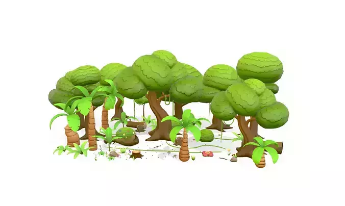 Low Poly Jungle Pack Low-poly 3D model