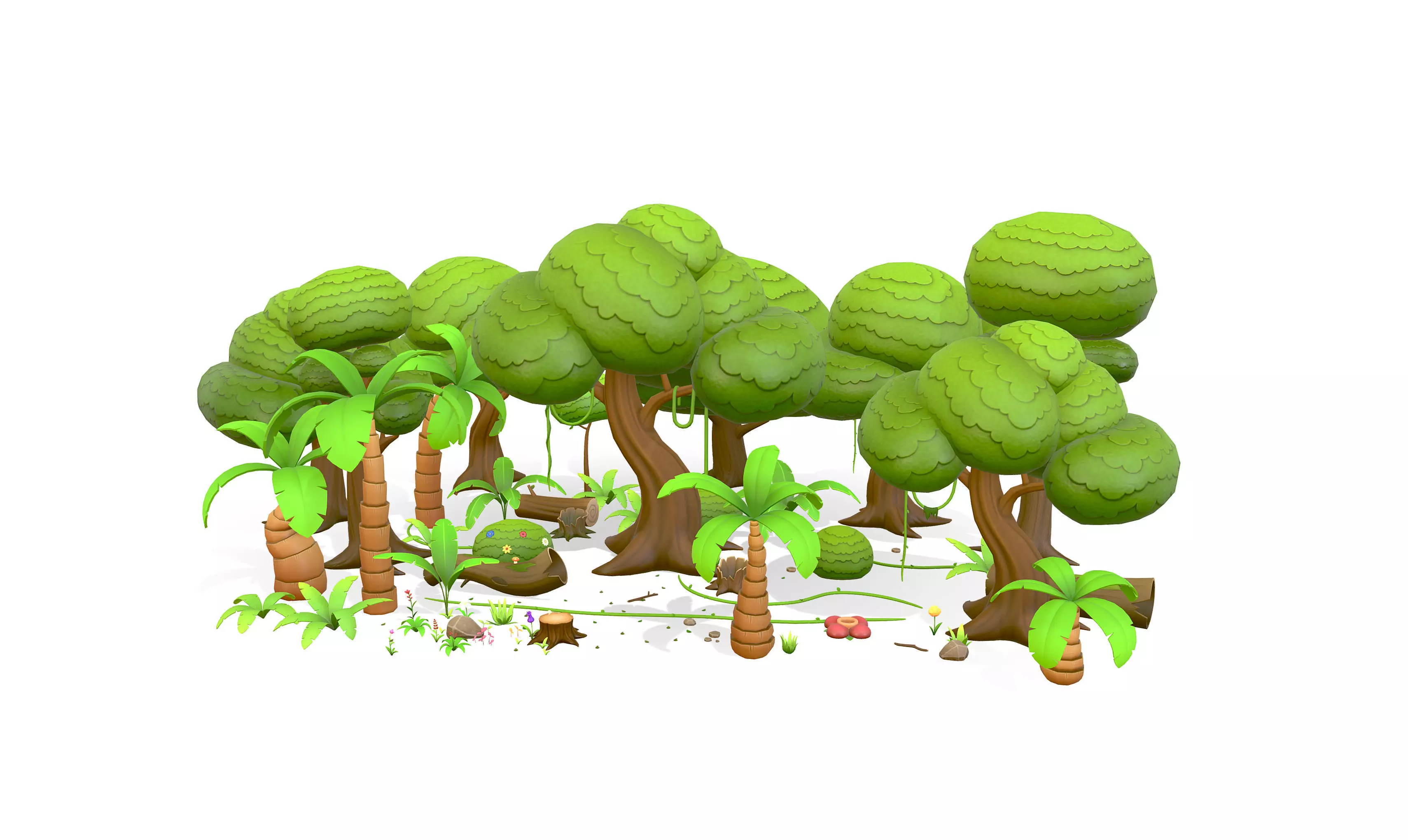 Low Poly Jungle Pack Low-poly 3D model_0