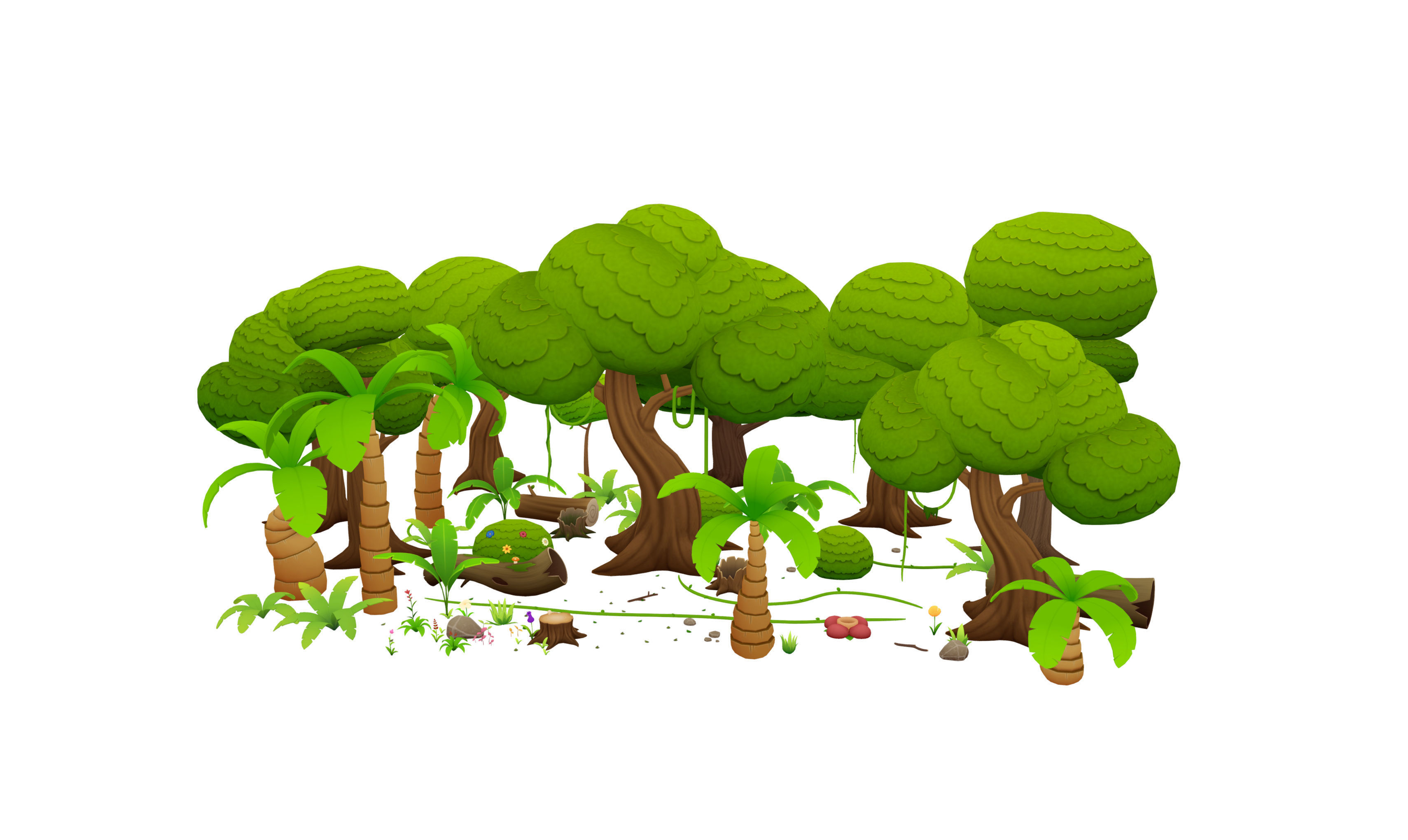Low Poly Jungle Pack Low-poly 3D model_2