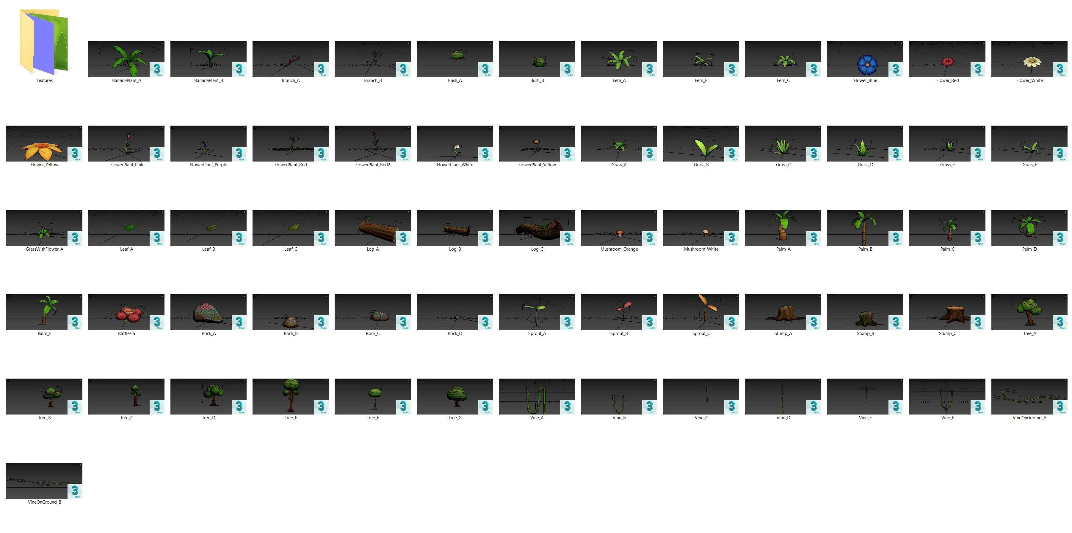 Low Poly Jungle Pack Low-poly 3D model_17